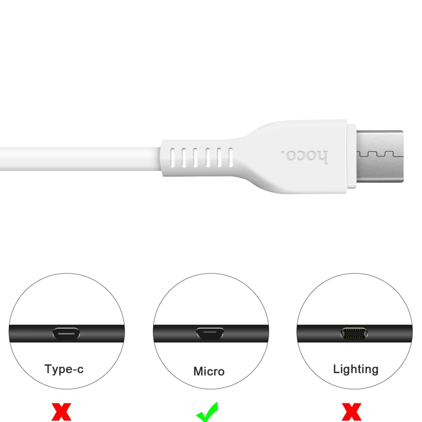 Hoco USB Kabel - X20 microUSB - 3M
