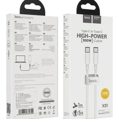 Hoco USB Kabel - X51 Typ C auf Typ C - 1M - Weiss
