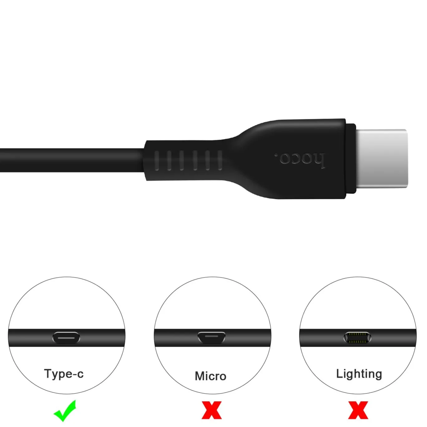 Hoco USB Kabel - X20 Type C - 2M
