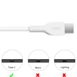 Hoco USB Kabel - X20 Type C - 2M