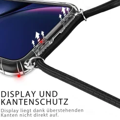 Huawei P30 Lite - Transparente Hülle mit Handykette