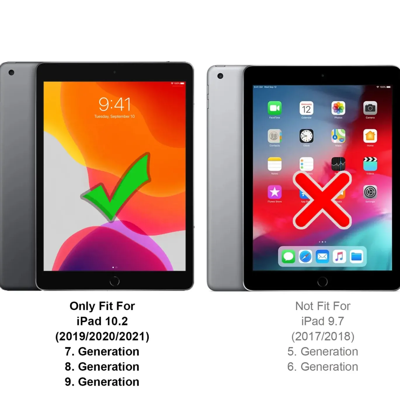 iPad (7.–9. Gen.) - Tablet TPU Hülle Schwarz