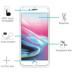 iPhone 7 / 8 / SE 2 / SE 3 - 9H Displayschutzfolie 2x Display & Kamera