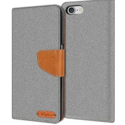 iPhone 7 / 8 / SE 2 / SE 3 - Jeanslook Klapphülle mit Kartenfach