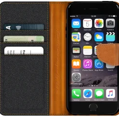 iPhone 7 / 8 / SE 2 / SE 3 - Jeanslook Klapphülle mit Kartenfach
