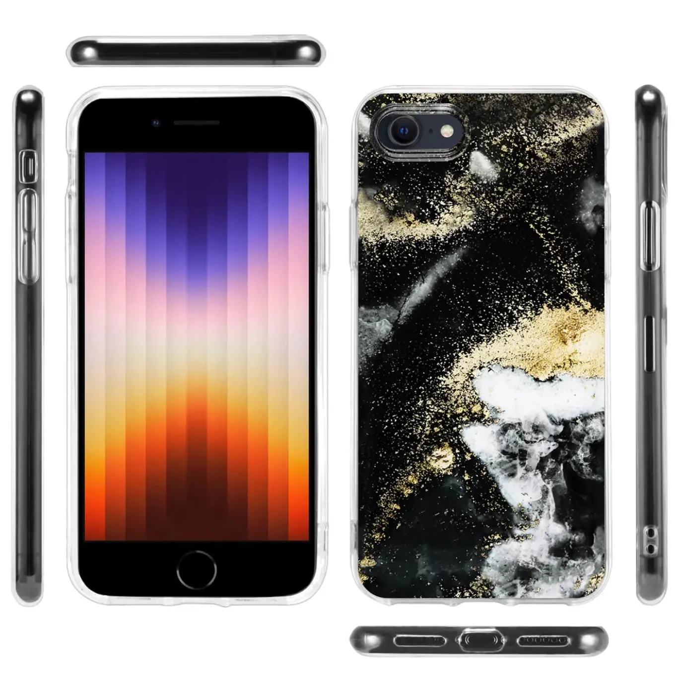 iPhone 7 / 8 / SE 2 / SE 3 - Marmor & Sand Design Hülle