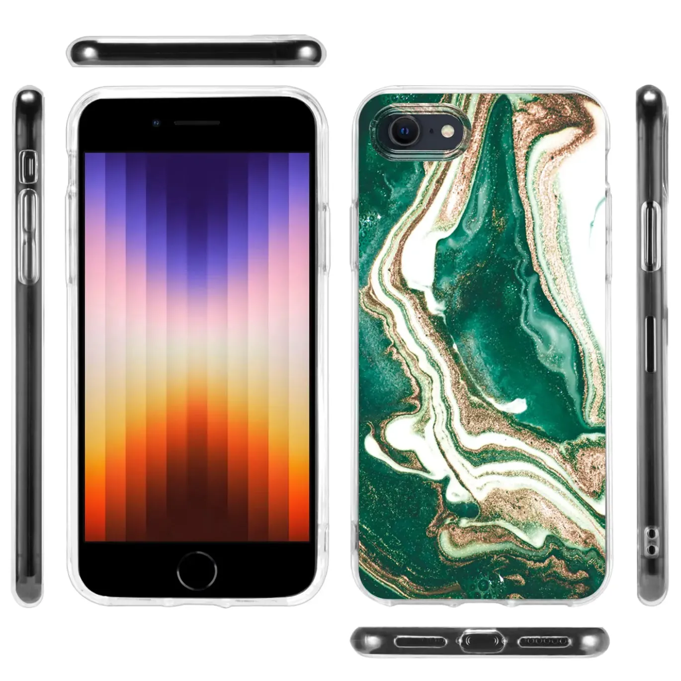 iPhone 7 / 8 / SE 2 / SE 3 - Marmor & Sand Design Hülle