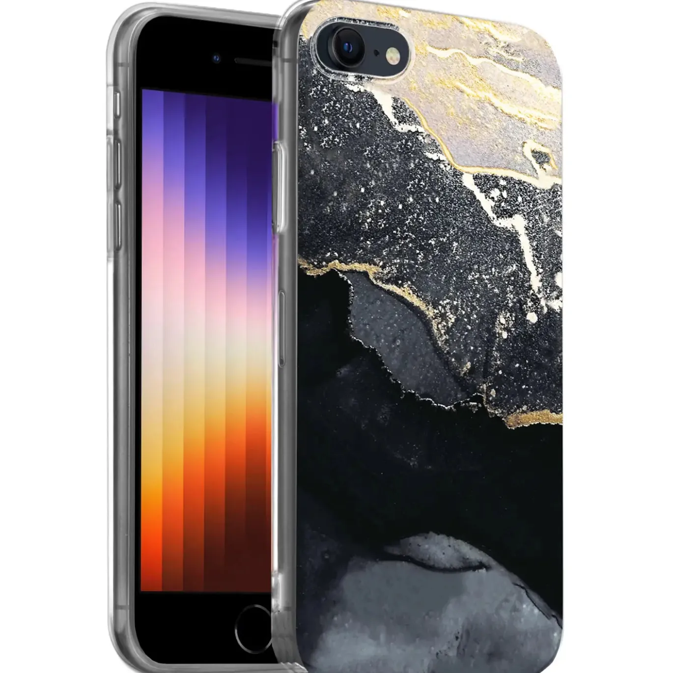 iPhone 7 / 8 / SE 2 / SE 3 - Marmor & Sand Design Hülle