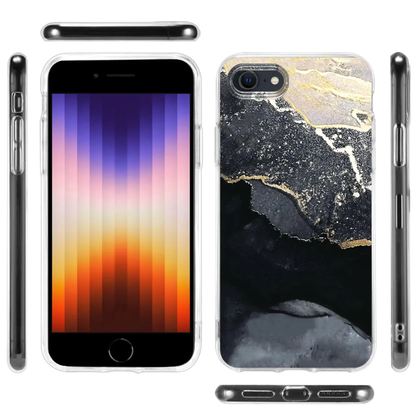 iPhone 7 / 8 / SE 2 / SE 3 - Marmor & Sand Design Hülle