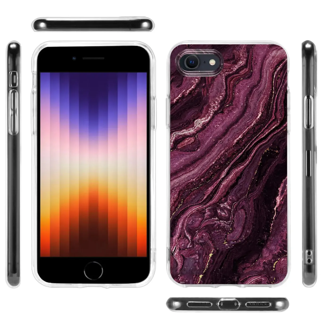 iPhone 7 / 8 / SE 2 / SE 3 - Marmor & Sand Design Hülle