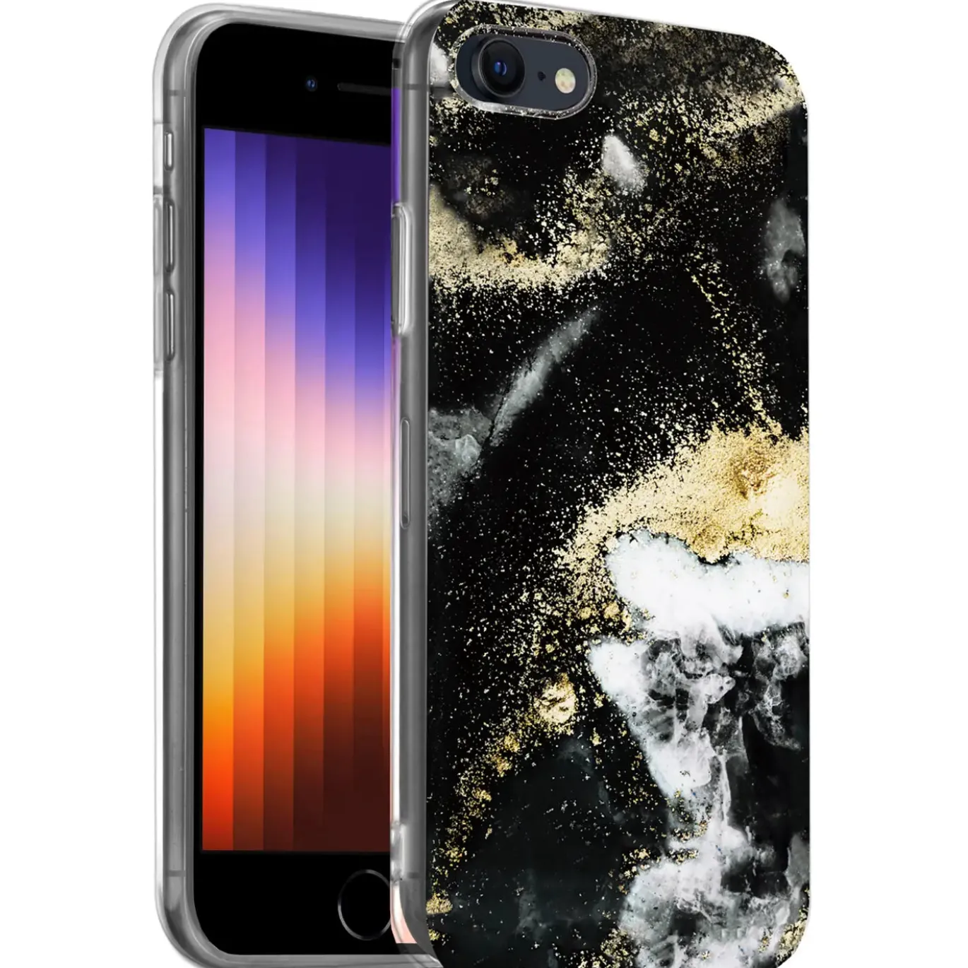 iPhone 7 / 8 / SE 2 / SE 3 - Marmor & Sand Design Hülle