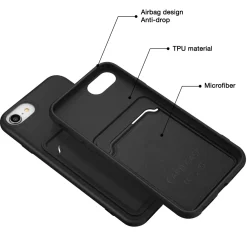 iPhone 7 / 8 / SE 2 / SE 3 - Silikonhülle mit Kartenfach & Kameraschutz