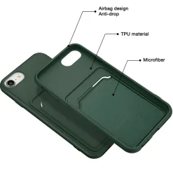 iPhone 7 / 8 / SE 2 / SE 3 - Silikonhülle mit Kartenfach & Kameraschutz