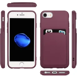 iPhone 7 / 8 / SE 2 / SE 3 - Silikonhülle mit Kartenfach & Kameraschutz