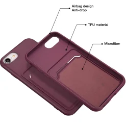 iPhone 7 / 8 / SE 2 / SE 3 - Silikonhülle mit Kartenfach & Kameraschutz