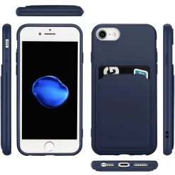 iPhone 7 / 8 / SE 2 / SE 3 - Silikonhülle mit Kartenfach & Kameraschutz