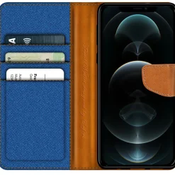 iPhone 12 / 12 Pro - Jeanslook Klapphülle mit Kartenfach