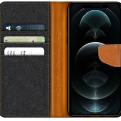 iPhone 12 / 12 Pro - Jeanslook Klapphülle mit Kartenfach