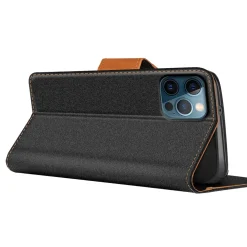 iPhone 12 / 12 Pro - Jeanslook Klapphülle mit Kartenfach