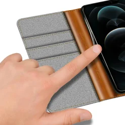 iPhone 12 / 12 Pro - Jeanslook Klapphülle mit Kartenfach