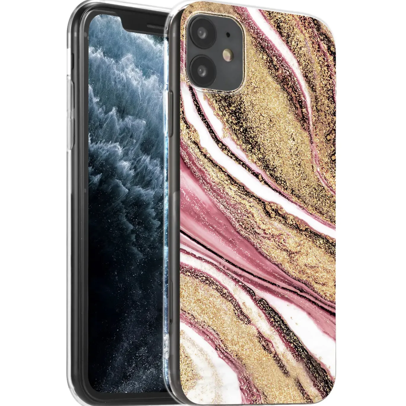 iPhone 12 / 12 Pro - Marmor & Sand Design Hülle