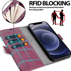 iPhone 12 / 12 Pro - Robuste Klapphülle mit RFID Block