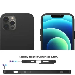 iPhone 12 / 12 Pro - Slim Silikon Backcover Schwarz