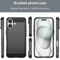 iPhone 16 - Carbon Case Hülle, stoßfest