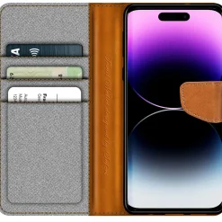 iPhone 15 - Jeanslook Klapphülle mit Kartenfach