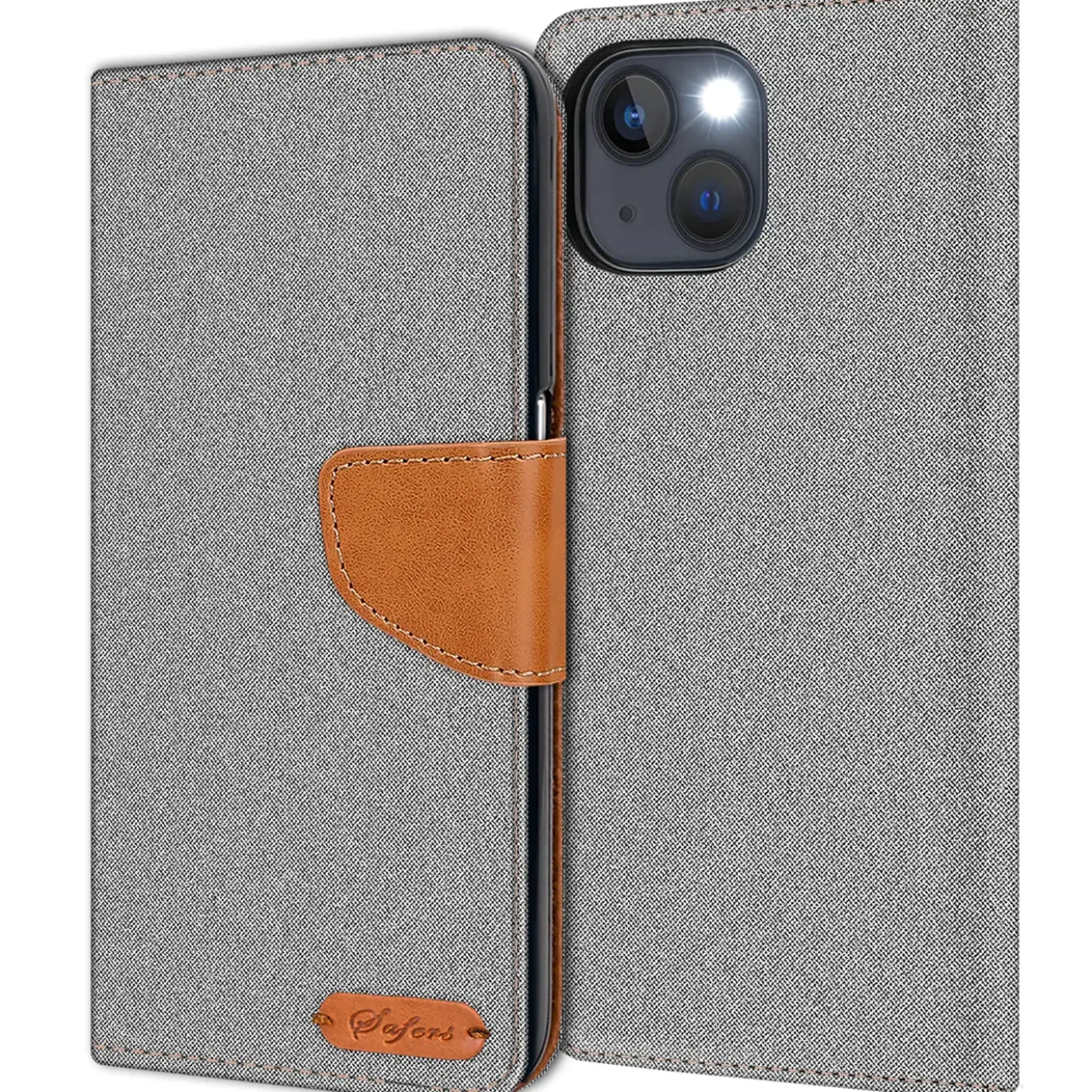 iPhone 13 - Jeanslook Klapphülle mit Kartenfach