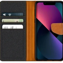 iPhone 13 - Jeanslook Klapphülle mit Kartenfach