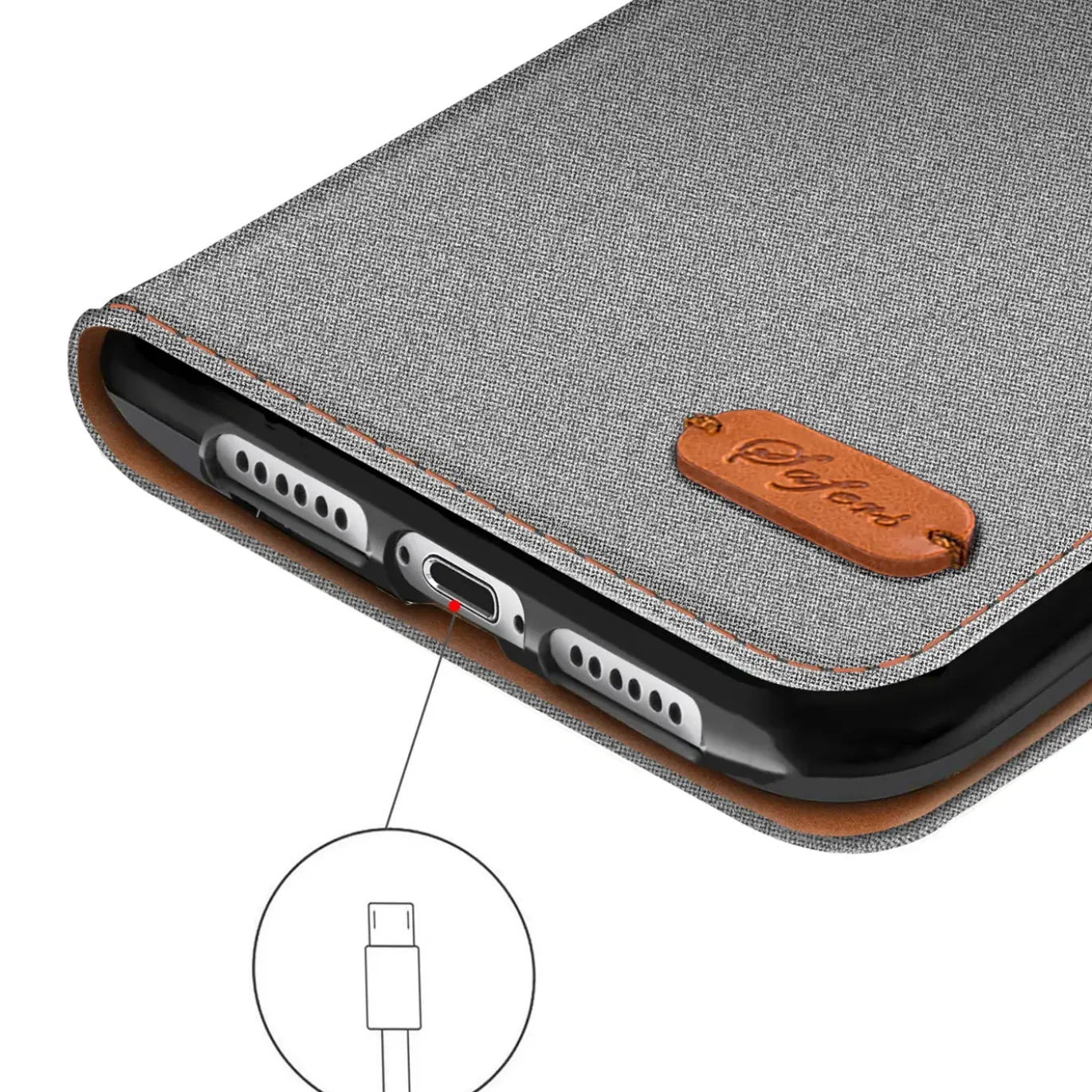 iPhone 13 - Jeanslook Klapphülle mit Kartenfach