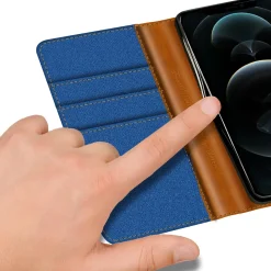 iPhone 13 - Jeanslook Klapphülle mit Kartenfach