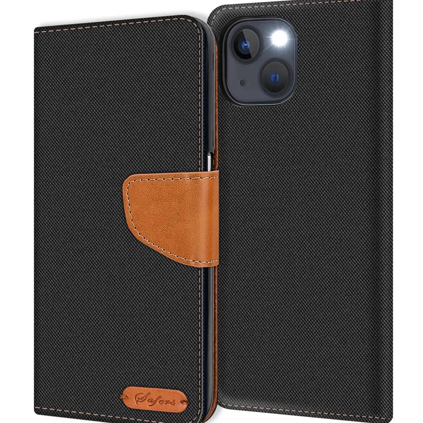 iPhone 13 - Jeanslook Klapphülle mit Kartenfach