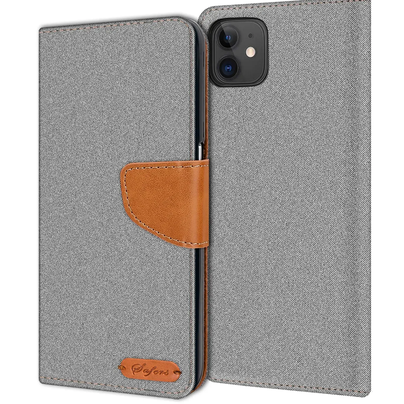iPhone 11 - Jeanslook Klapphülle mit Kartenfach