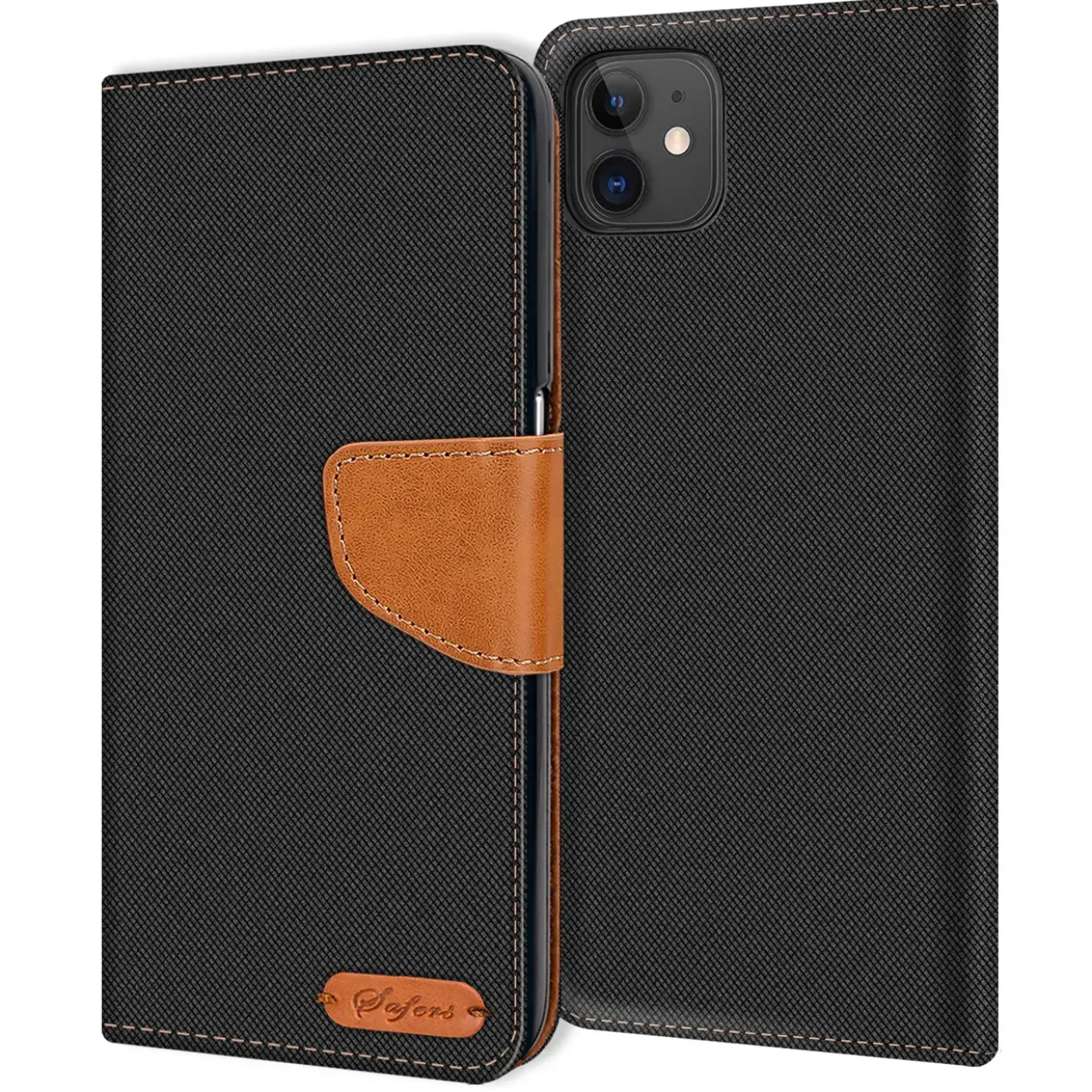 iPhone 11 - Jeanslook Klapphülle mit Kartenfach