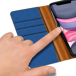 iPhone 11 - Jeanslook Klapphülle mit Kartenfach