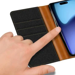 iPhone 17 - Jeanslook Klapphülle mit Kartenfach