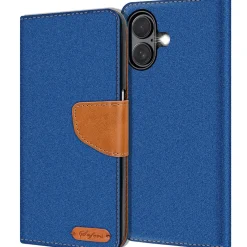 iPhone 16 - Jeanslook Klapphülle mit Kartenfach
