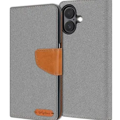 iPhone 16 - Jeanslook Klapphülle mit Kartenfach