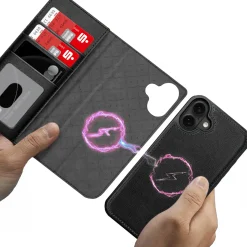 iPhone 16 - Klapphülle mit Kartenfächern & MagSafe-Kompatibilität