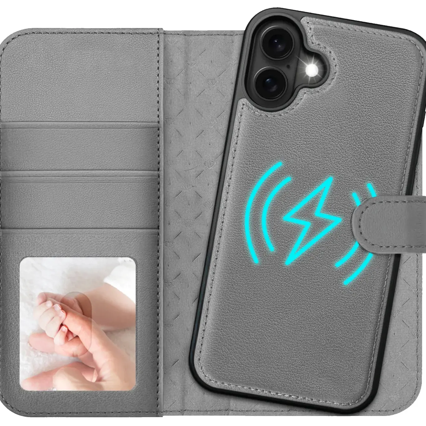 iPhone 16 - Klapphülle mit Kartenfächern & MagSafe-Kompatibilität