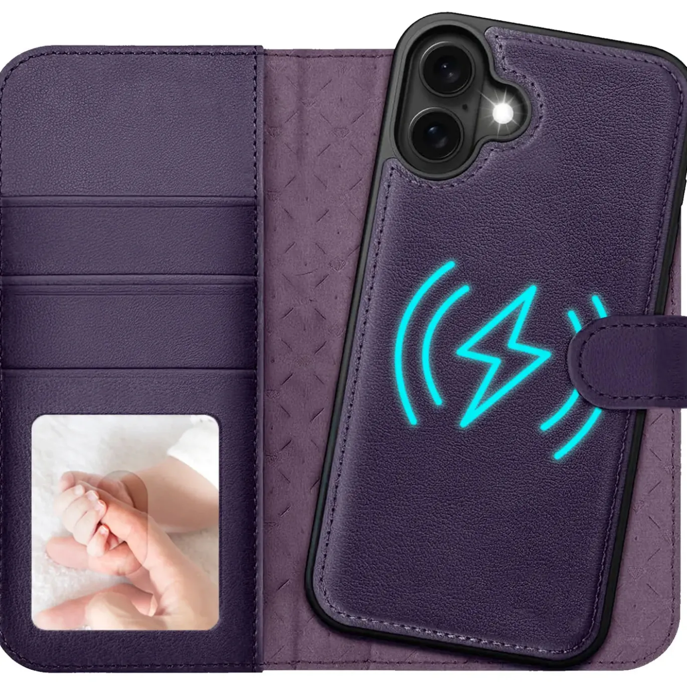 iPhone 16 - Klapphülle mit Kartenfächern & MagSafe-Kompatibilität