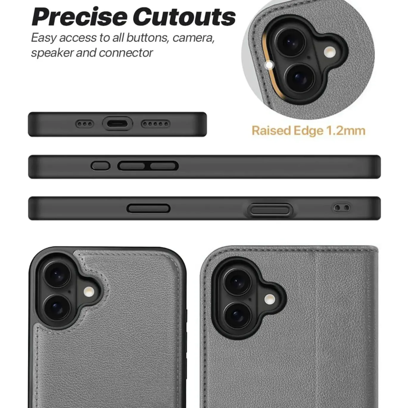 iPhone 16 - Klapphülle mit Kartenfächern & MagSafe-Kompatibilität