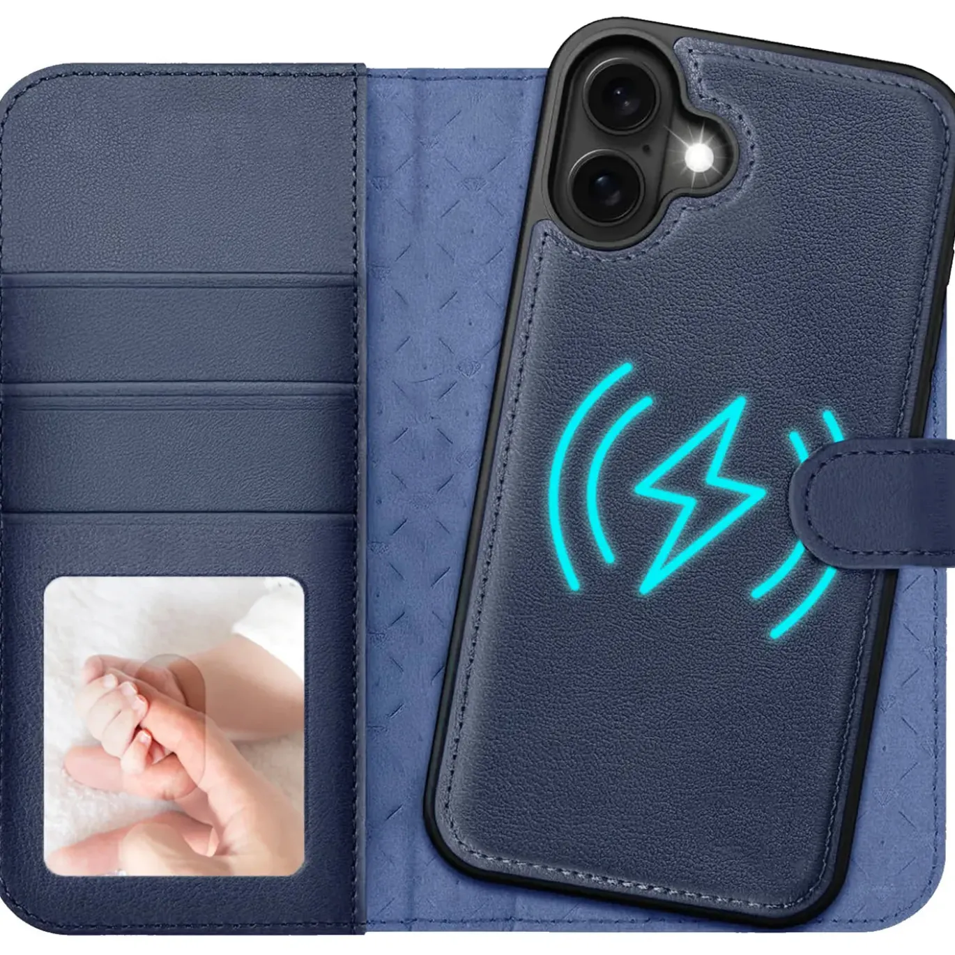iPhone 16 - Klapphülle mit Kartenfächern & MagSafe-Kompatibilität