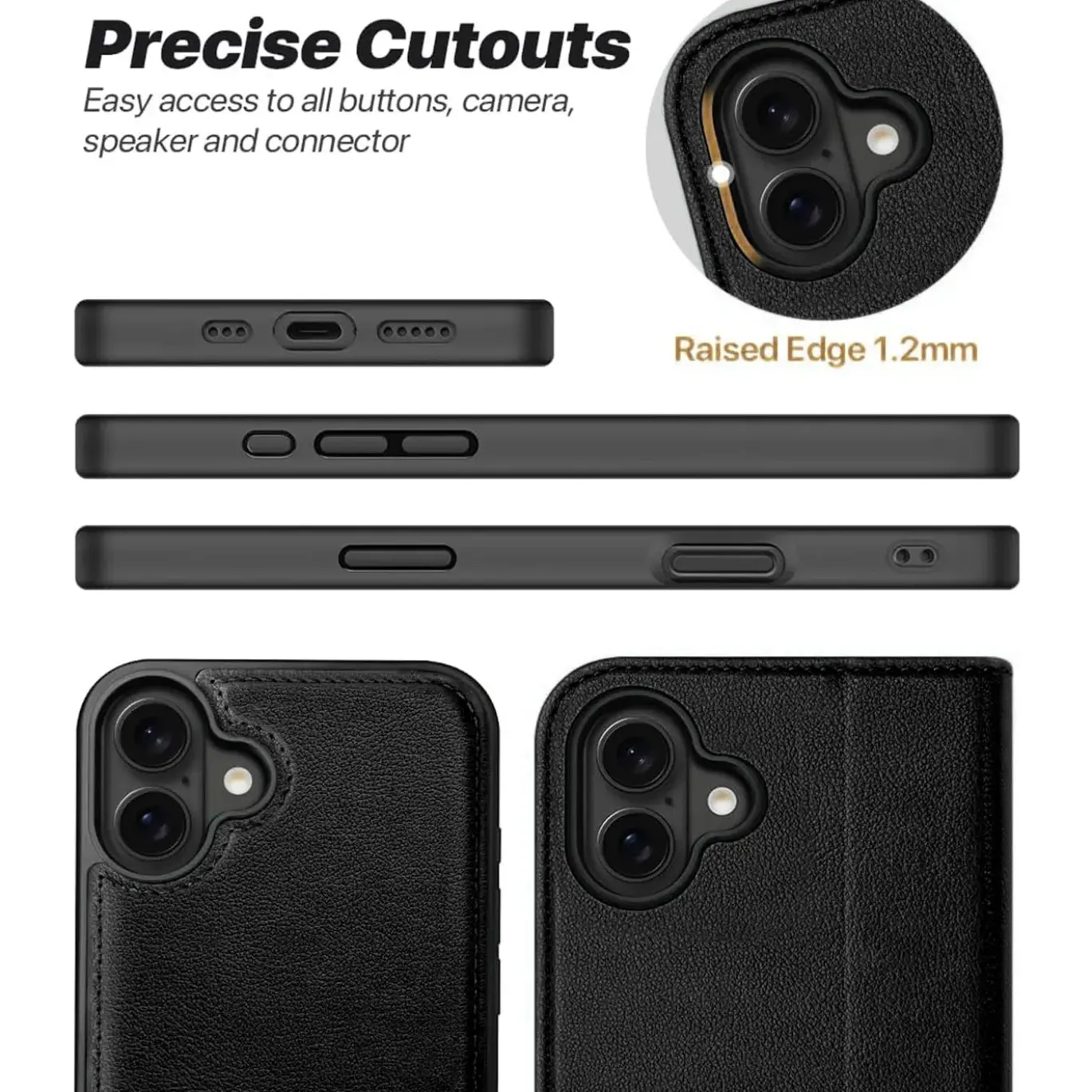 iPhone 16 - Klapphülle mit Kartenfächern & MagSafe-Kompatibilität