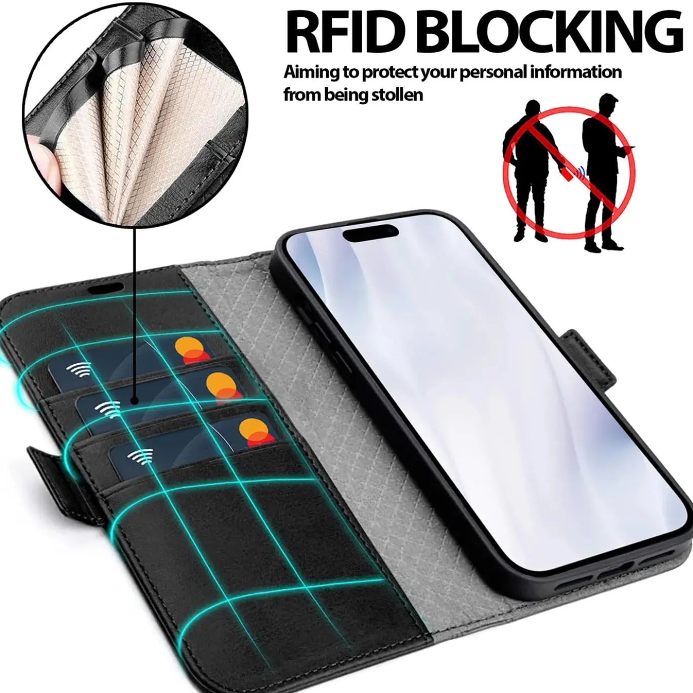 iPhone 17 - Robuste Klapphülle mit RFID Block