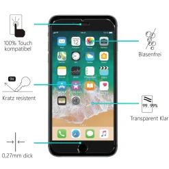 iPhone 6 / 6S - 9H Displayschutzfolie 2x Display & Kamera