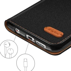 iPhone 6 / 6S - Jeanslook Klapphülle mit Kartenfach