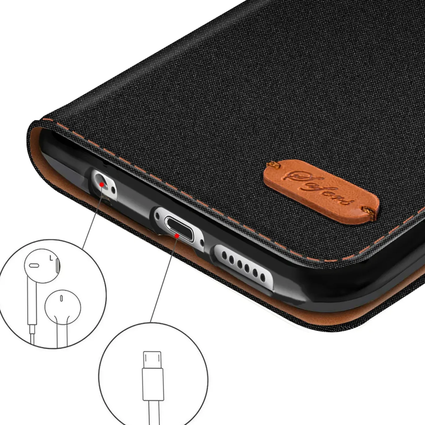 iPhone 6 / 6S - Jeanslook Klapphülle mit Kartenfach